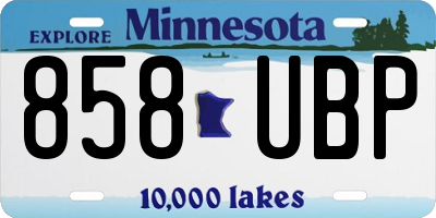 MN license plate 858UBP
