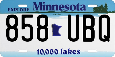 MN license plate 858UBQ