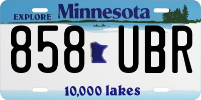 MN license plate 858UBR