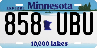 MN license plate 858UBU