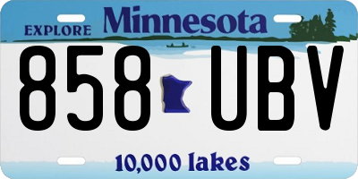 MN license plate 858UBV