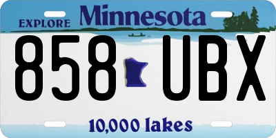 MN license plate 858UBX