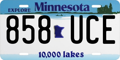 MN license plate 858UCE