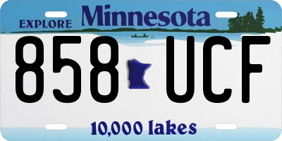 MN license plate 858UCF