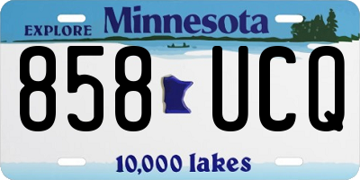 MN license plate 858UCQ