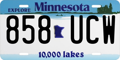 MN license plate 858UCW