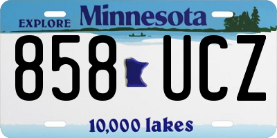 MN license plate 858UCZ