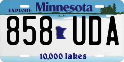 MN license plate 858UDA