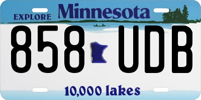 MN license plate 858UDB