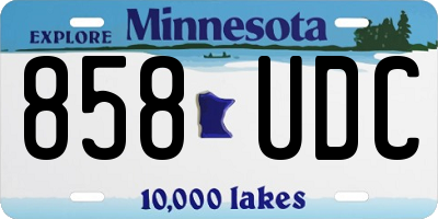 MN license plate 858UDC