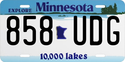 MN license plate 858UDG