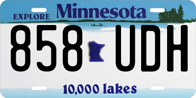 MN license plate 858UDH