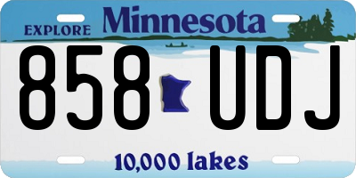 MN license plate 858UDJ