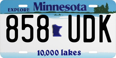 MN license plate 858UDK