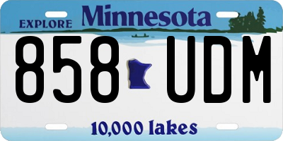 MN license plate 858UDM