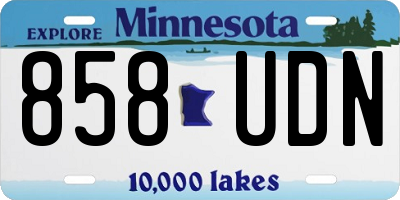 MN license plate 858UDN