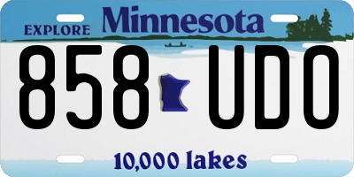 MN license plate 858UDO