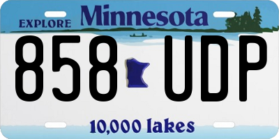 MN license plate 858UDP