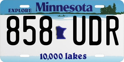 MN license plate 858UDR