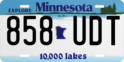 MN license plate 858UDT