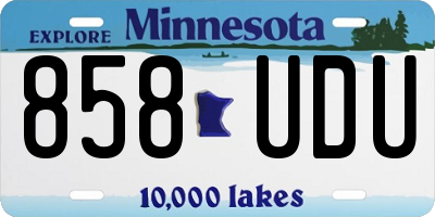 MN license plate 858UDU