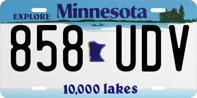 MN license plate 858UDV