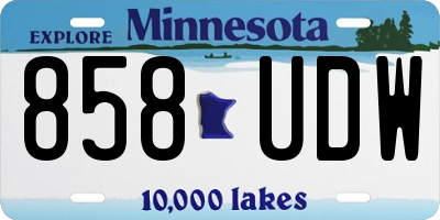 MN license plate 858UDW