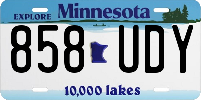 MN license plate 858UDY