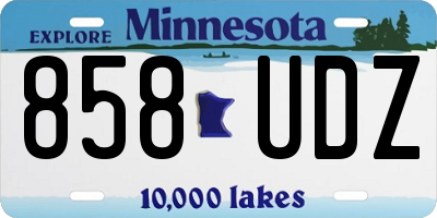 MN license plate 858UDZ