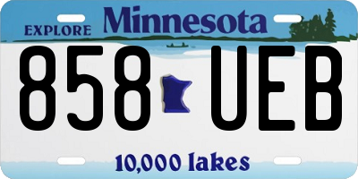 MN license plate 858UEB