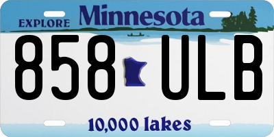 MN license plate 858ULB