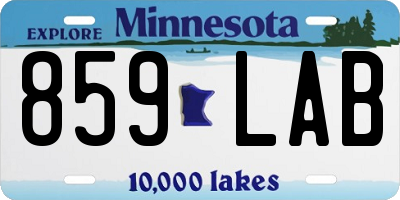 MN license plate 859LAB