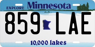 MN license plate 859LAE