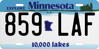 MN license plate 859LAF