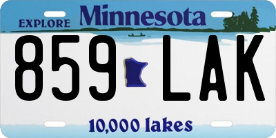 MN license plate 859LAK