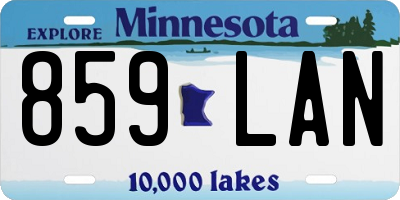 MN license plate 859LAN