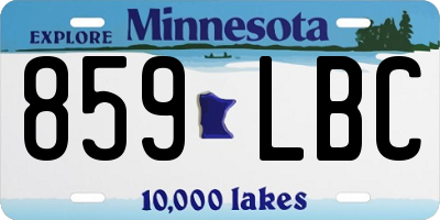 MN license plate 859LBC