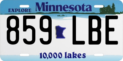 MN license plate 859LBE