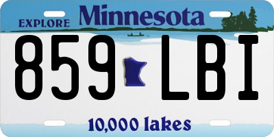 MN license plate 859LBI