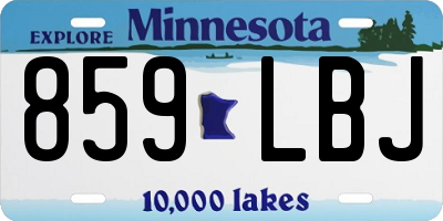 MN license plate 859LBJ