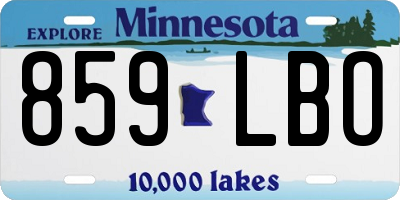 MN license plate 859LBO
