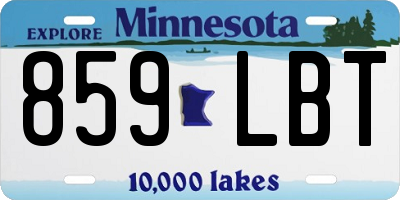 MN license plate 859LBT