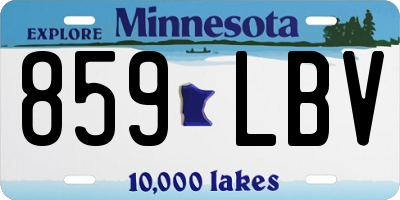 MN license plate 859LBV