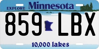MN license plate 859LBX