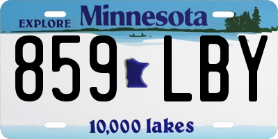 MN license plate 859LBY