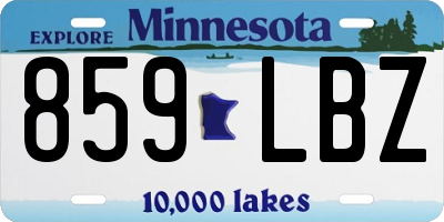 MN license plate 859LBZ