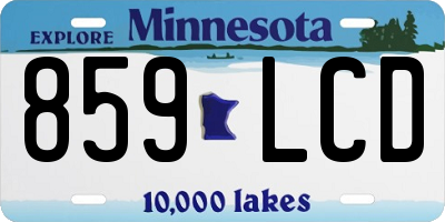 MN license plate 859LCD