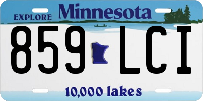 MN license plate 859LCI