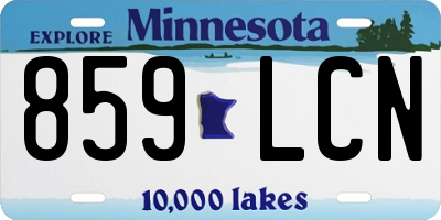 MN license plate 859LCN