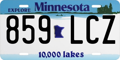 MN license plate 859LCZ